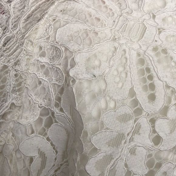 Nanette Lepore Cream Lace Flounce Statement Sleeve Blouse NWT size Small - Picture 10 of 11